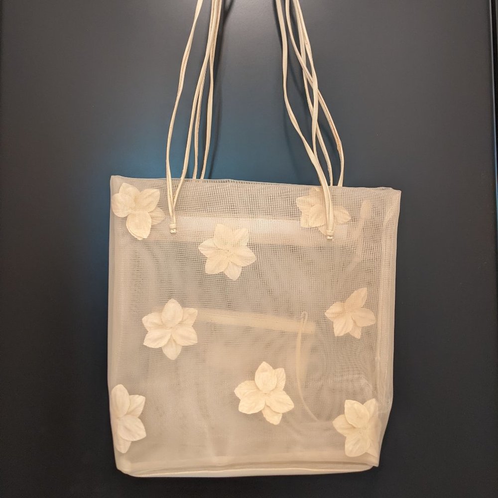 Vintage Facondini Semi-Opaque Nylon and Leather Purse